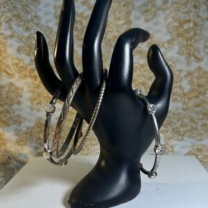 Elegant Silver Bangle Set